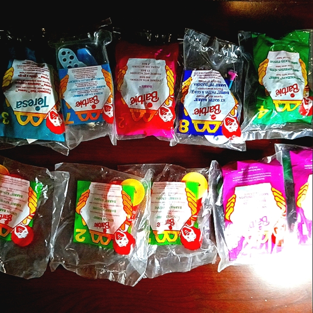 90s McDonald's happy meal Barbie toys in packages
